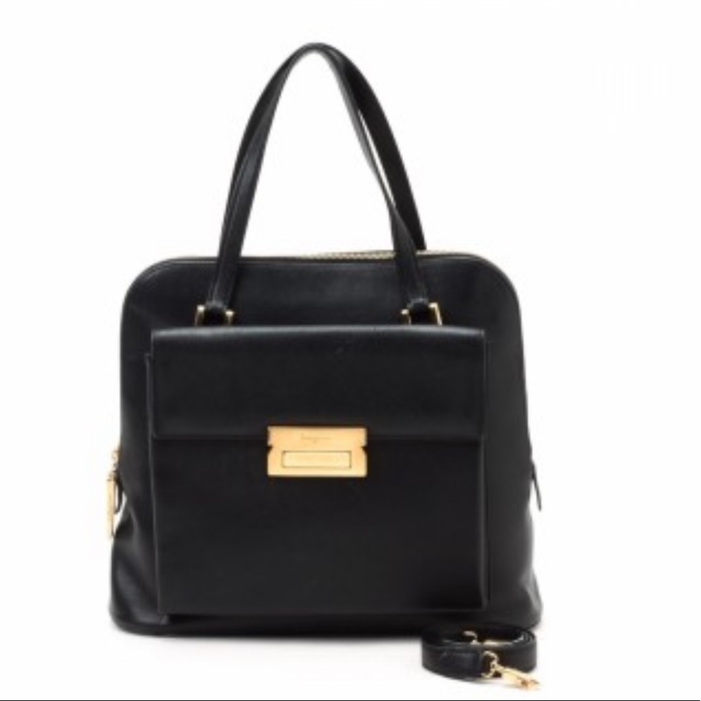Authentic Salvatore Ferraggamo two way leather bag